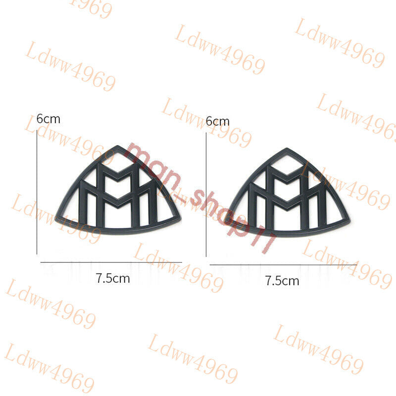 2PCS GLOSS BLACK FOR S-CLASS W222 MAYBACH REAR SIDE SELF ADHESIVE RARE