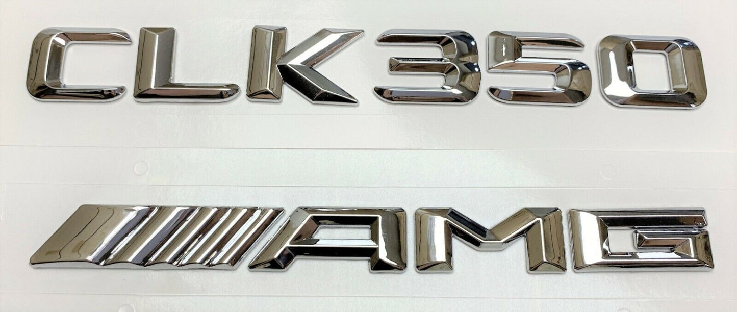 #1 CHROME CLK350 +AMG REPLACEMENT FOR MERCEDES REAR TRUNK EMBLEM BADGE DECAL LID