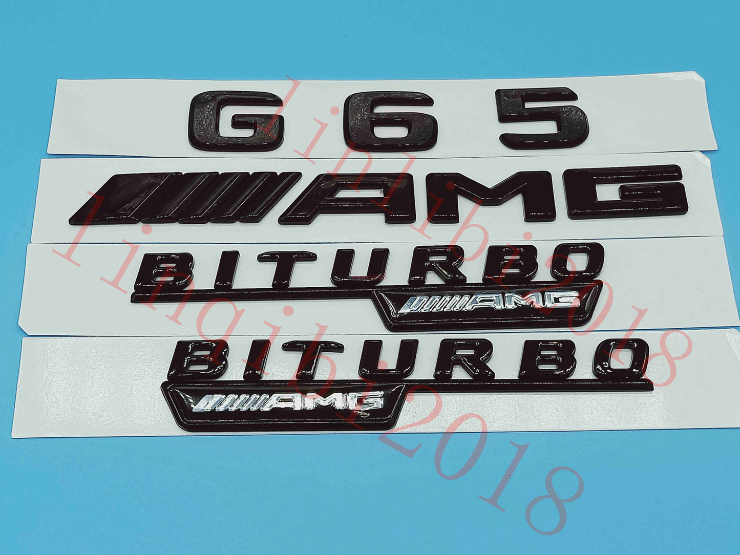 Gloss Black Flat " G65 AMG BITURBO " Trunk Embl Badge Sticker for Mercedes Benz