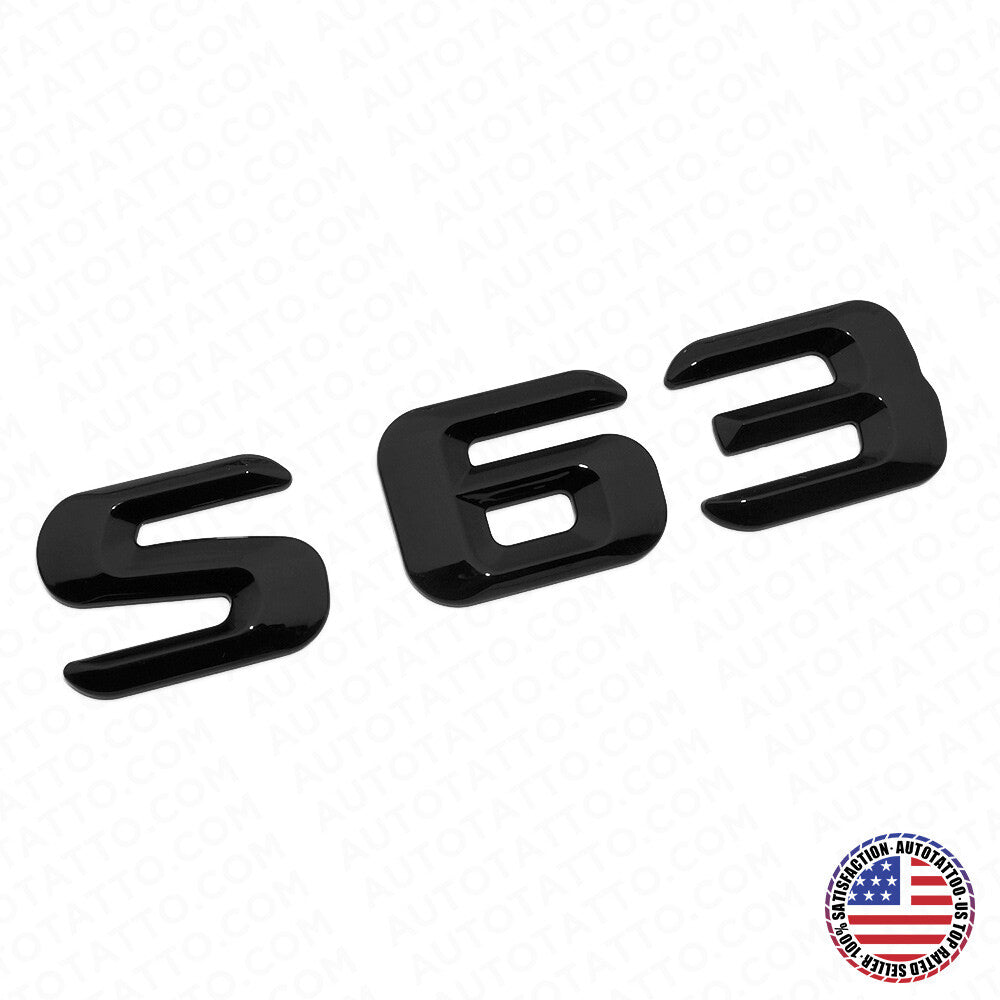 14-17 S 63 AMG Letter 3D Emblem Trunk Logo Nameplate Badge Decorate Gloss Black