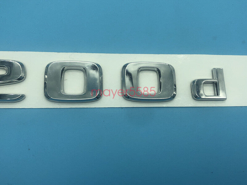 Chrome " C200d " Number Letters Rear Trunk Badge Emblem for Mercedes Benz C200d