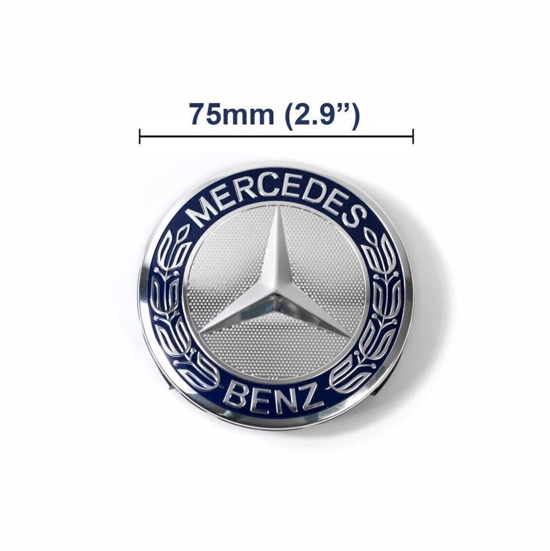 NEW 4pcs For 75MM Classic Dark Blue Wheel Center Hub Caps AMG Wreath