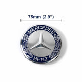 NEW 4pcs For 75MM Classic Dark Blue Wheel Center Hub Caps AMG Wreath