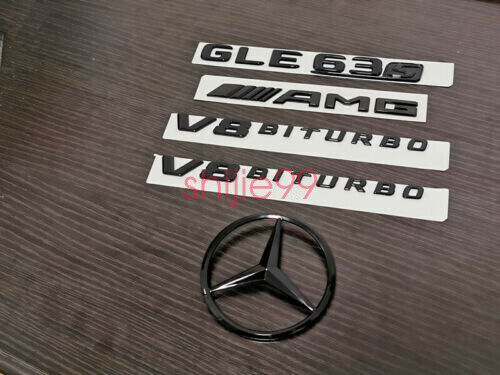 Gloss Black GLE63S AMG V8 BITURBO Star PACKAGE Trunk Emblem Badge Sticker W166