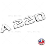 A220 AMG Sport Letter Emblem 3D Trunk Logo Nameplate Badge Decorate OEM Chrome