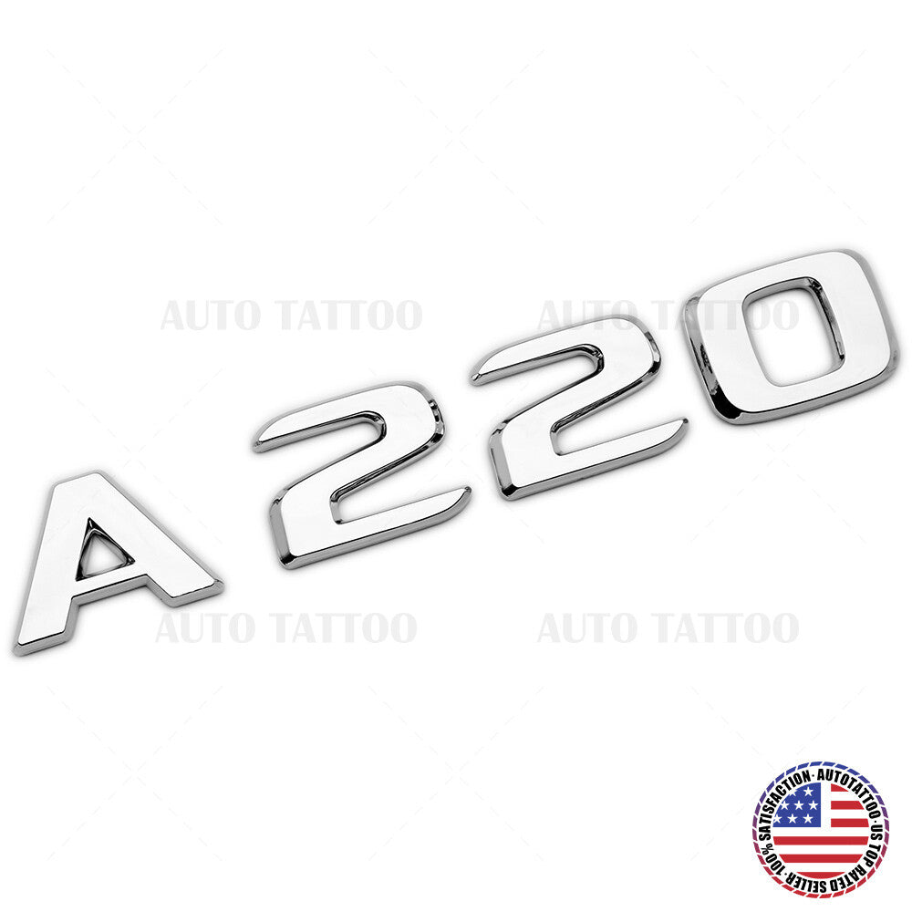 A220 AMG Sport Letter Emblem 3D Trunk Logo Nameplate Badge Decorate OEM Chrome