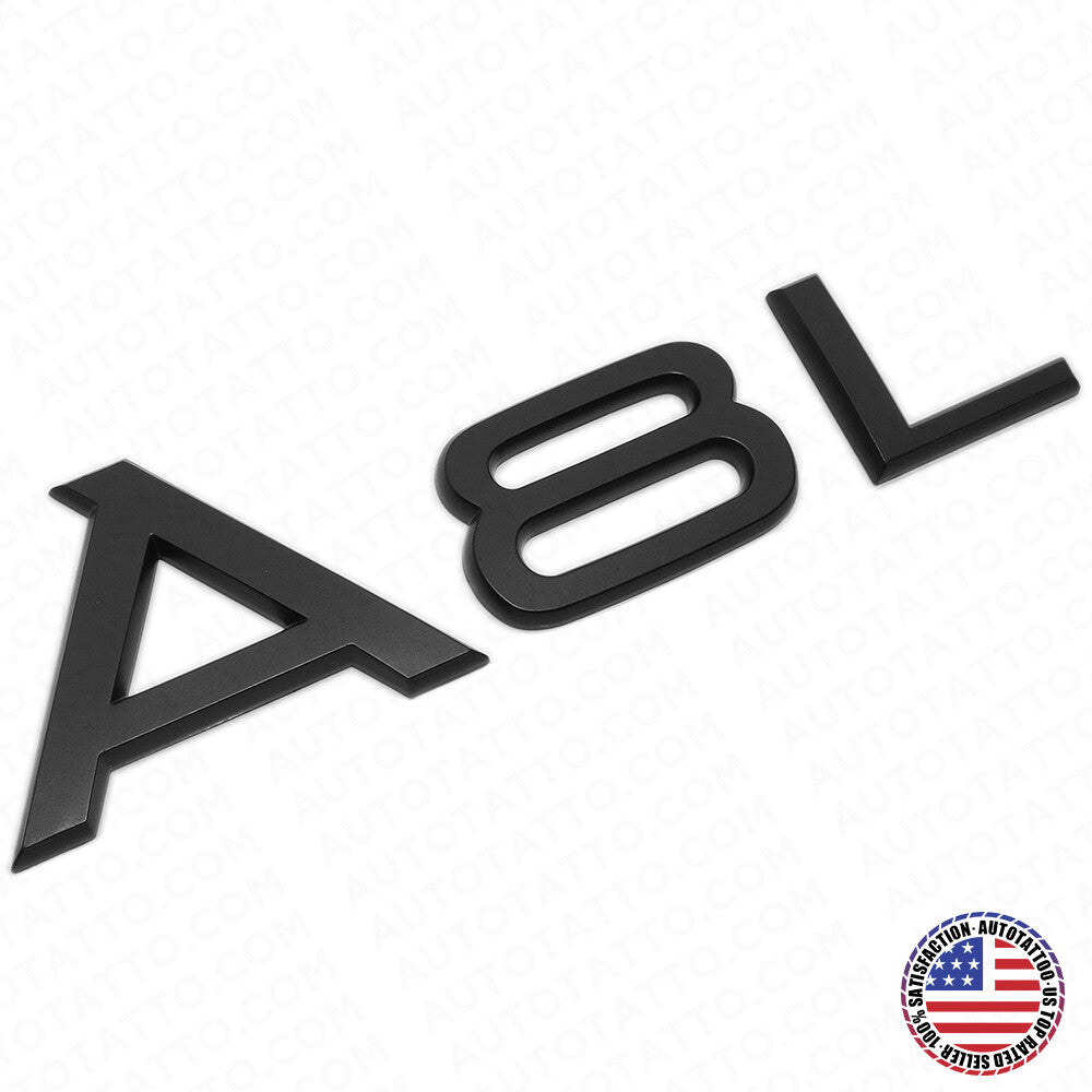 Audi A8 L A8L Matte Black Rear Letter Nameplate Trunk Emblem Badge Sport Sline