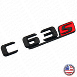 15-16 C63 S AMG Letter Emblem Trunk 3D Logo Badge Decorate Sport Gloss Black Red