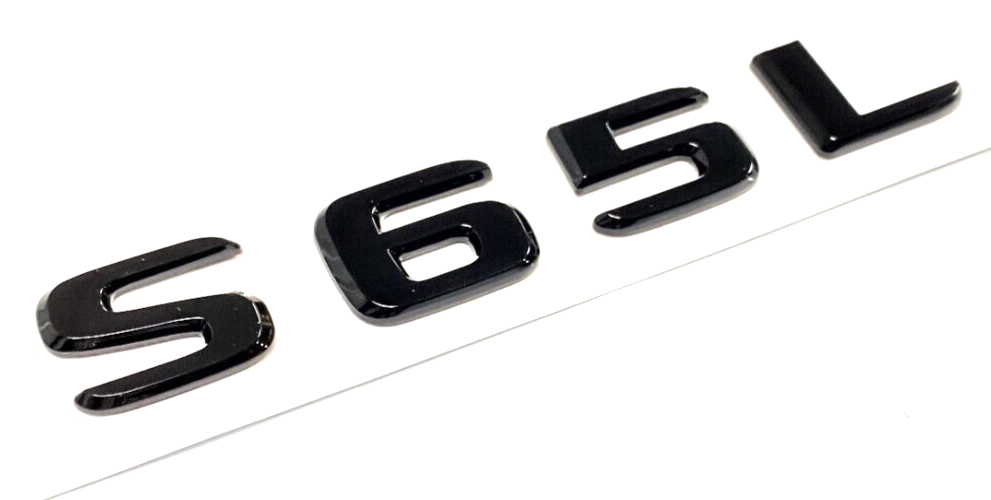 1PCS GLOSS BLACK S65L FOR MERCEDES S65 REAR TRUNK EMBLEM BADGE NAMEPLATE DECAL