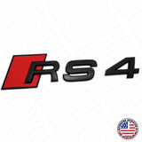 Audi RS 4 Matte Black Rear Letter Tail Nameplate Trunk Emblem Badge Sport