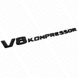 2x Mercedes 03-11 Matte Black V8 Kompressor Side Fender Logo Marker Emblem Badge