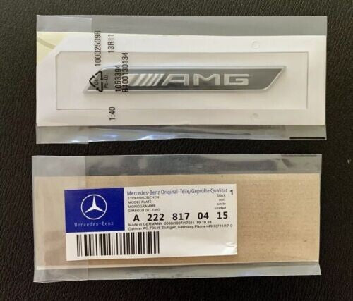 2 x AMG Chrome Side Decal Badge Sticker for Mercedes-Benz AMG Sport
