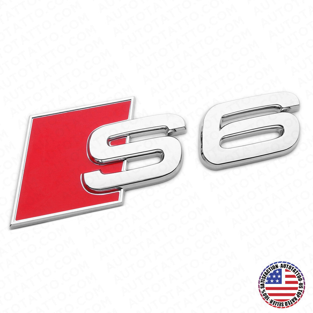 For Audi S6 OEM Chrome Rear Letter Tail Badge Trunk Emblem Badge Logo Sport