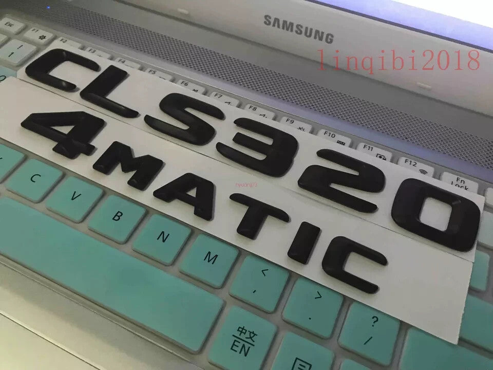 FOR "CLS320+4 MATIC" Letters Trunk Emblem Badge Matt black Sticker SET