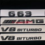 Matt Black G63 + AMG + V8 BITURBO Trunk Emblem Badge Sticker for Mercedes Benz