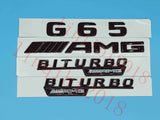 Gloss Black Flat " G65 AMG BITURBO " Trunk Embl Badge Sticker for Mercedes Benz