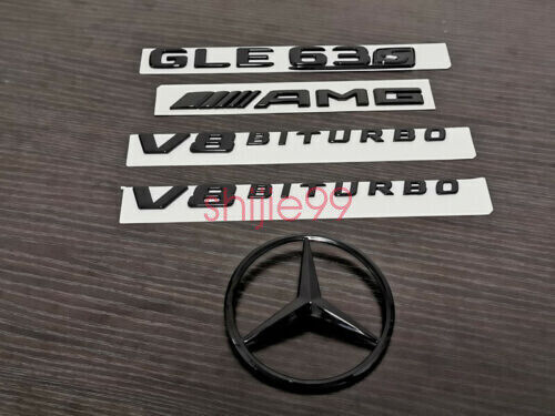 Gloss Black GLE63S AMG V8 BITURBO Star PACKAGE Trunk Emblem Badge Sticker W166