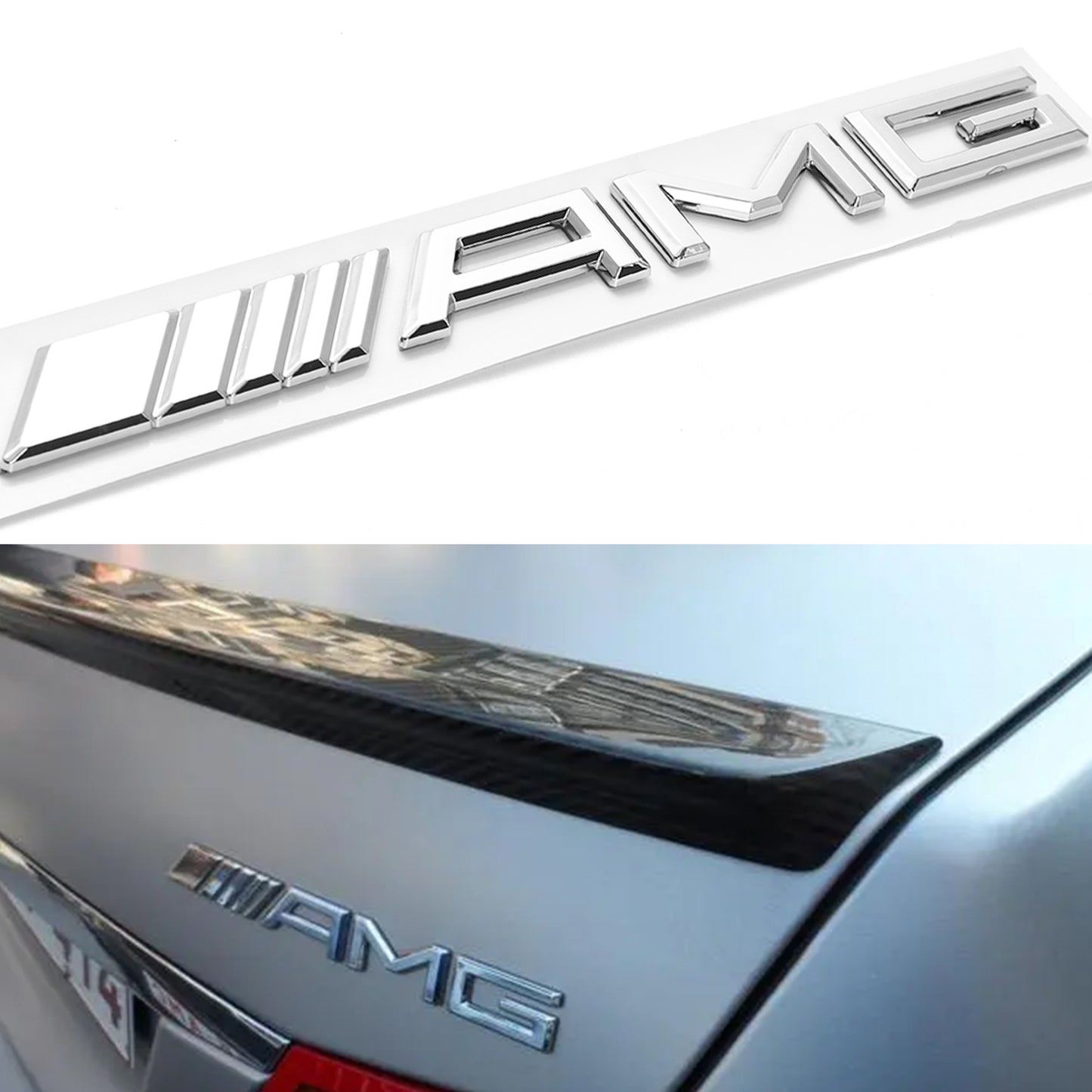 3D Emblem Rear Tailgate Trunk Lid Badge for AMG A C E S CL SL G Models Chrome