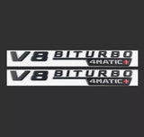 Matte Black S63 AMG V8 BITURBO 4MATIC+ Trunk Fender Badges Emblems for Mercedes