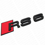 For Audi RS 6 Gloss Black Rear Letter Tail Badge Trunk Emblem Badge Logo Sport