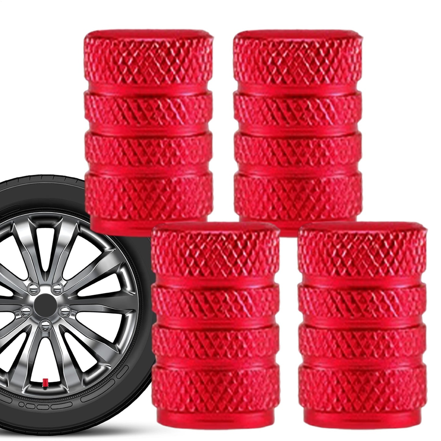 4pcs Aluminum Tire Valve Caps Tyre Valve Stem Cover Air Dust Wheel Rim Cap Tire Air Cap