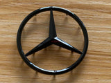 3D FOR Mercedes-Benz M-B w/ Pins Glossy Black Star Emblem Badge 2" 52mm AMG