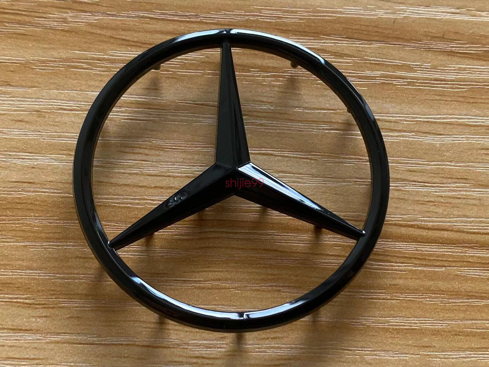 3D FOR Mercedes-Benz M-B w/ Pins Glossy Black Star Emblem Badge 2" 52mm AMG