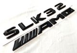 2X GLOSS BLACK SLK32+AMG FOR MERCEDES SLK32 REAR TRUNK EMBLEM BADGE NAMEPLATE