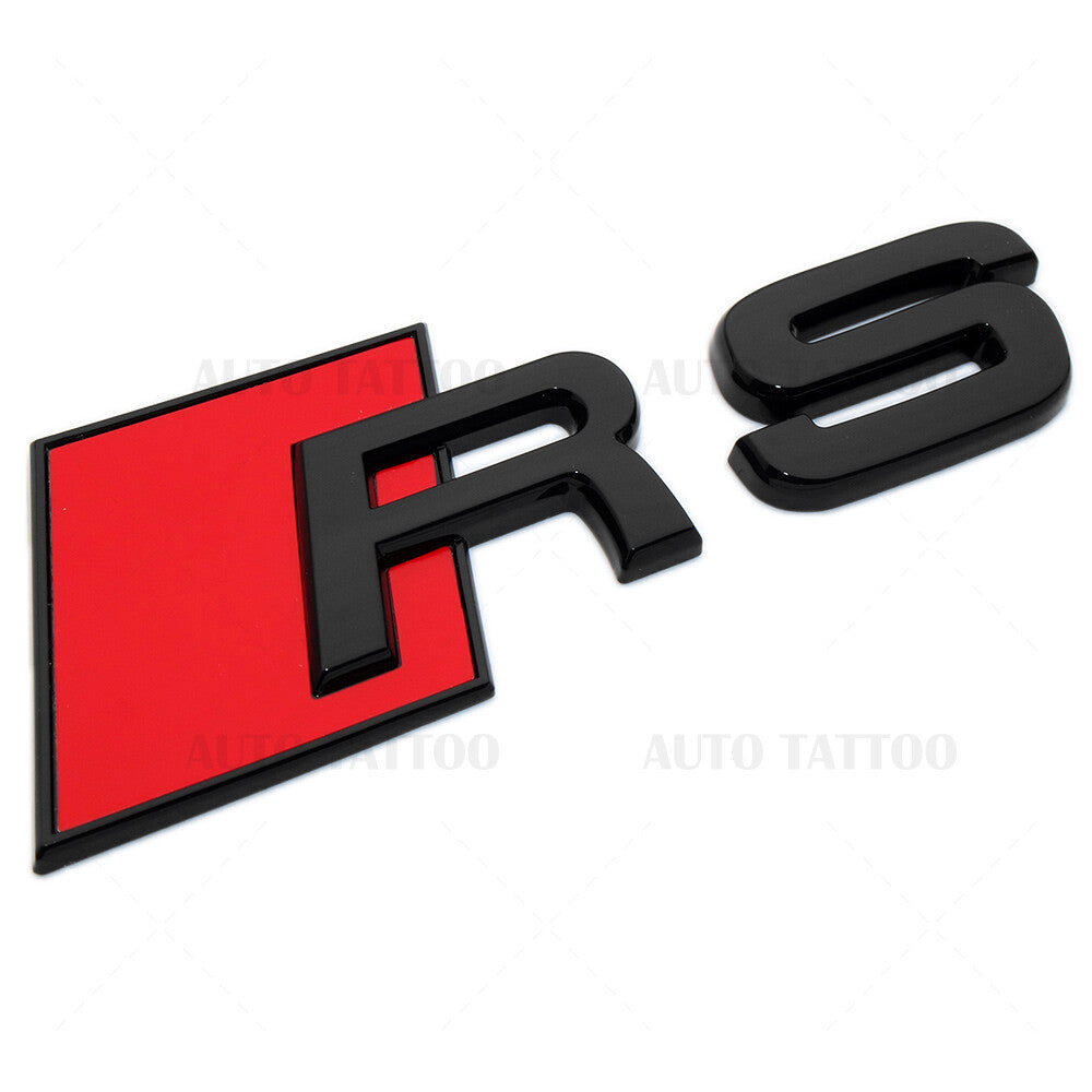 Audi RS Gloss Black Rear Letter Tail Nameplate Trunk Emblem Badge Sport Sline