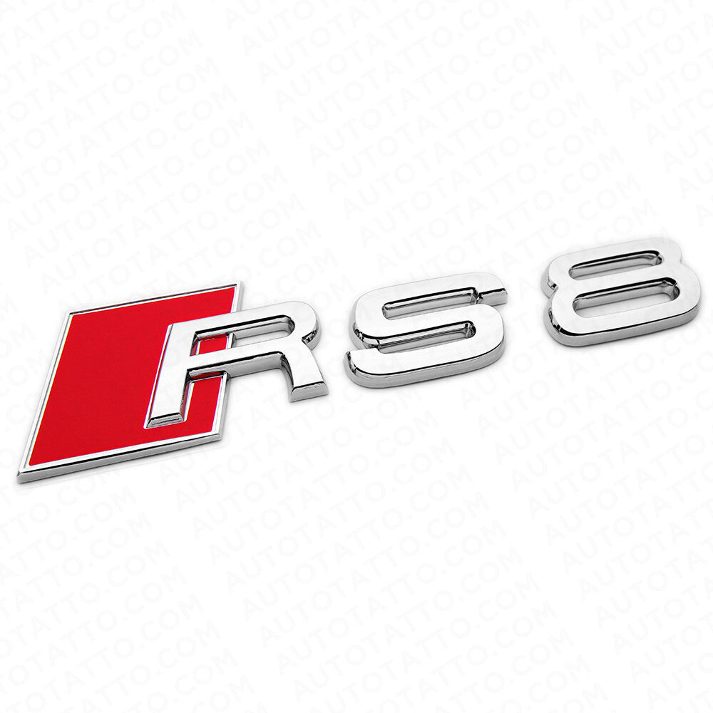 Audi RS 8 OEM Chrome Rear Letter Tail Nameplate Trunk Emblem Badge Sport