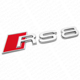 Audi RS 8 OEM Chrome Rear Letter Tail Nameplate Trunk Emblem Badge Sport