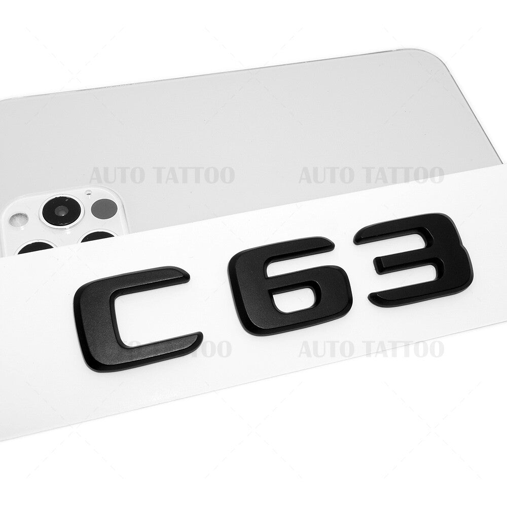 17-21 C 63 AMG Emblem Trunk Lid Letter Logo Nameplate Badge Decorate Matte Black