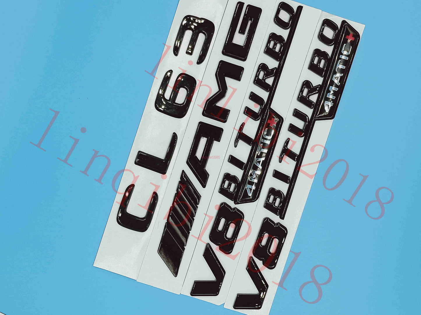Gloss Black Flat CL63 AMG V8 BITURBO Trunk Embl Badge Sticker for Mercedes Benz