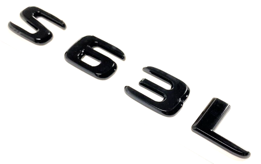 1PCS GlOSS BLACK S63L FOR MERCEDES S63 REAR TRUNK EMBLEM BADGE NAMEPLATE DECAL