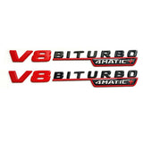 V8 BITURBO 4MATIC+ Red Black Fender BADGE FOR MERCEDES AMG C63 E63 GLC63 GLS63