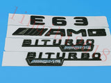 Gloss Black Flat " E63 AMG BITURBO " Trunk Embl Badge Sticker for Mercedes Benz