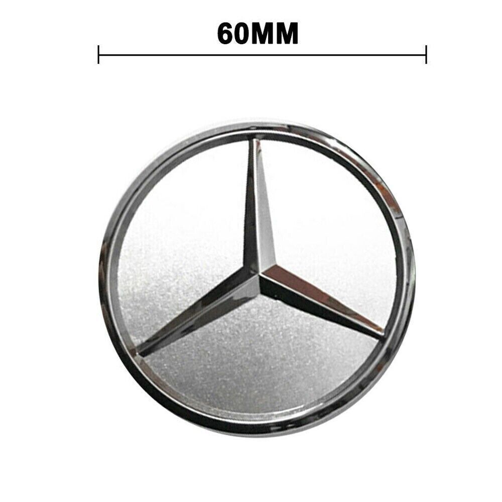 4pcs Hub Cover 60mm Silver For Mercedes Logo Emblem Rim Wheel Center