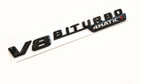 NEW Style Gloss Black V8 BITURBO 4MATIC badge For Mercedes-Benz GLC63 AMG