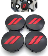 4pc Set 63mm Red // Slash Wheel Center Caps For Dodge Charger Challenger Durango