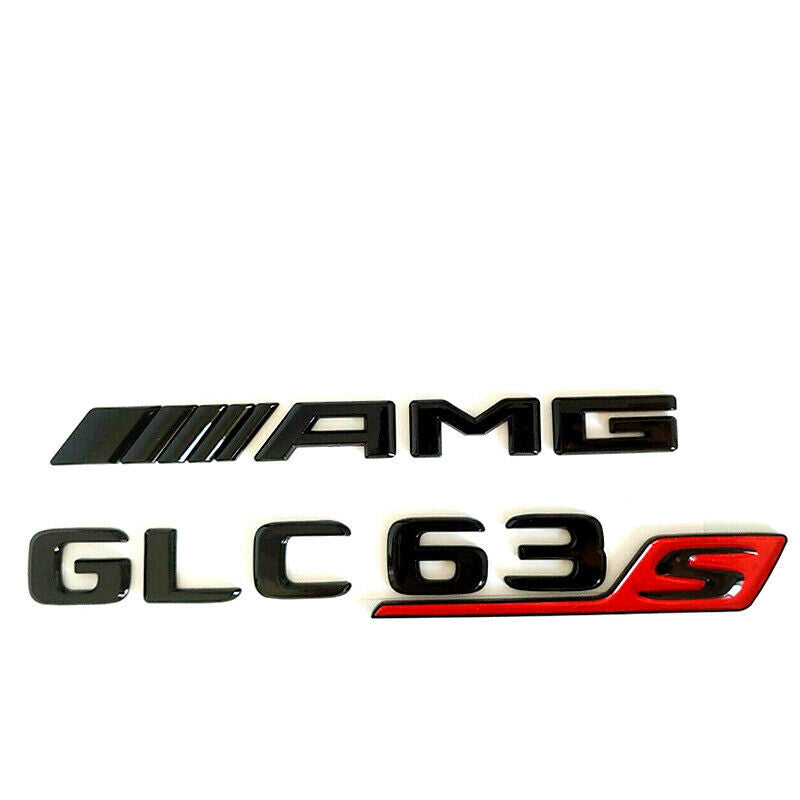 Black RED GLC63S AMG V8 BITURBO 4MATIC+ Star PACKAGE Emblem Badge Sticker X253