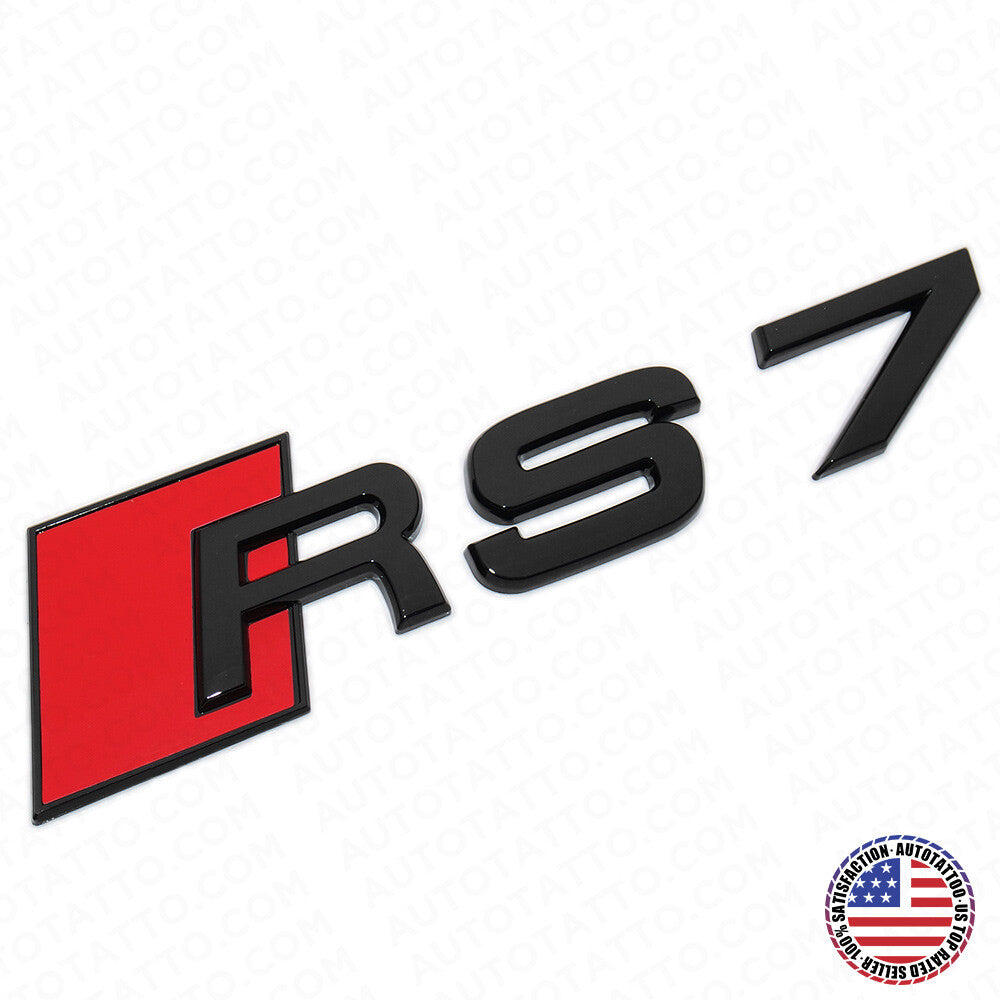 Audi RS 7 Gloss Black Rear Letter Tail Nameplate Trunk Emblem Badge Sport Sline