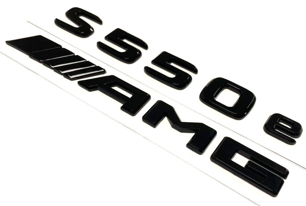 S550e+AMG BLACK FOR MERCEDES REAR TRUNK EMBLEM BADGE NAMEPLATE DECAL NUMBERS