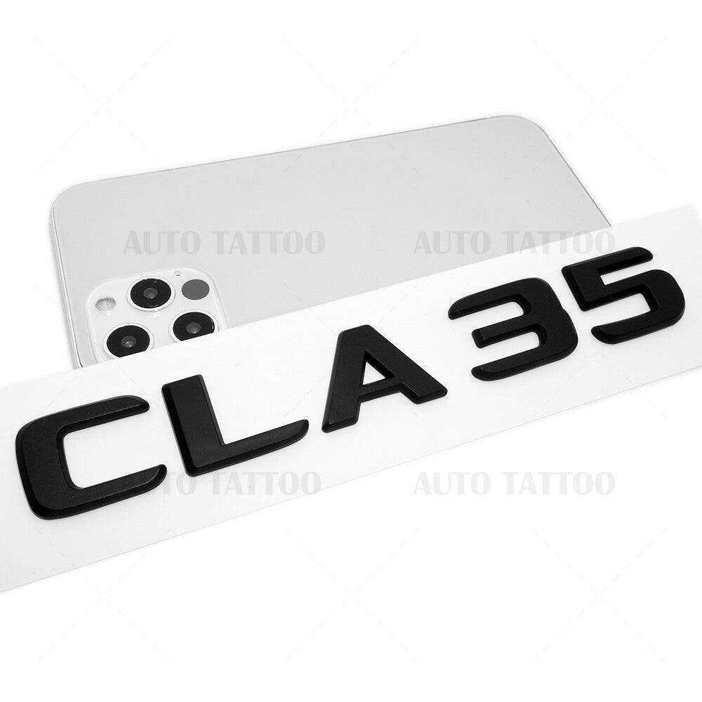 CLA 35 AMG 3D Emblem Trunk Lid Letter Logo Nameplate Badge Decorate Matte Black