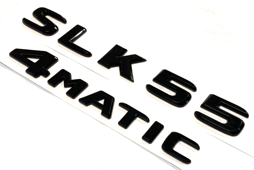 SLK55 + 4MATIC BLACK FOR MERCEDES REAR TRUNK EMBLEM BADGE NAMEPLATE DECAL NUMBER