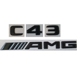 Glossy Black Trunk Letters Emblems Badges for Mercedes Benz W205 C43 AMG Symbols