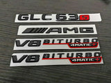Gloss Black GLC63S GLC63 AMG Biturbo 4matic+ emblem badge For Mercedes GLC