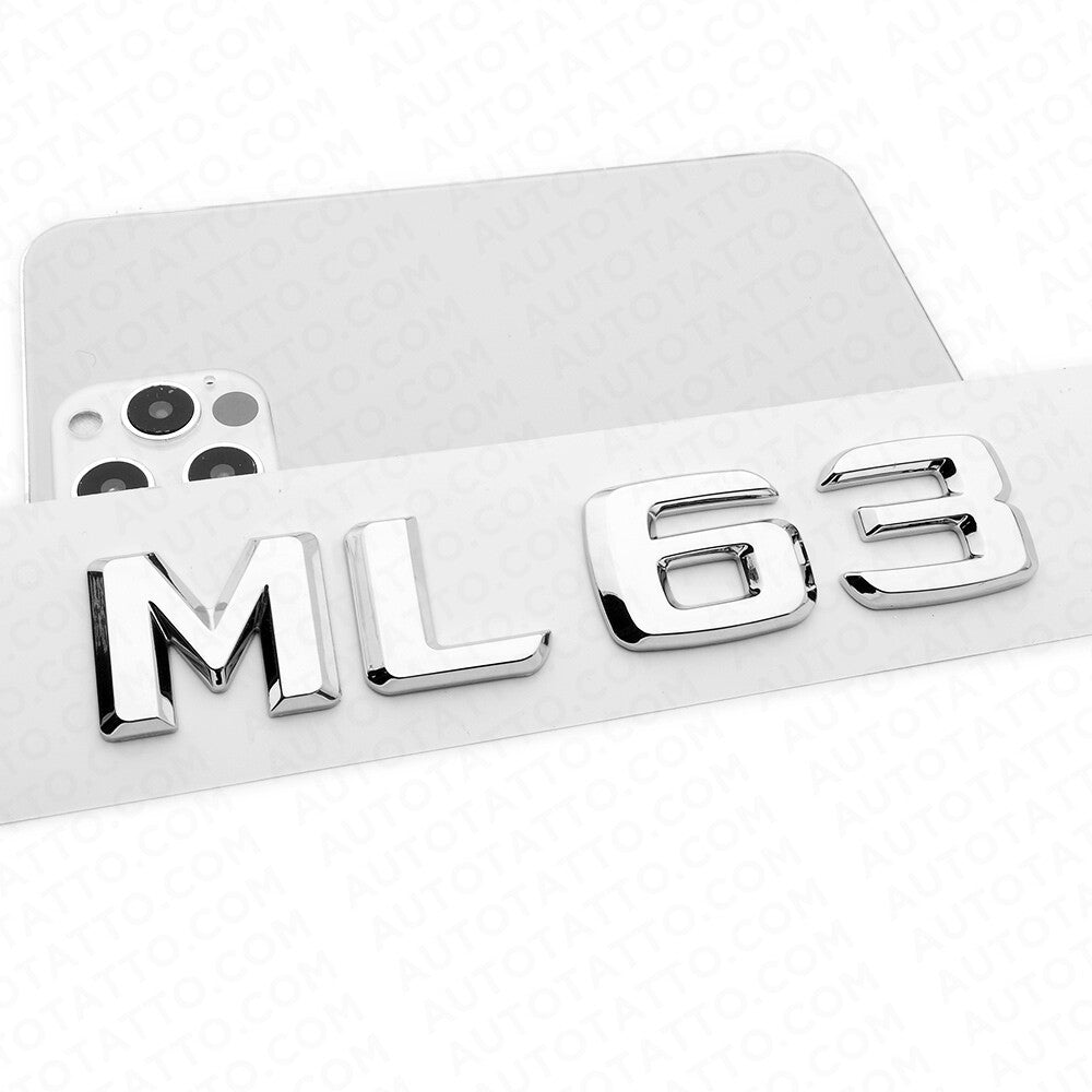 Benz ML 63 AMG Letter Emblem Trunk Logo Nameplate Badge Decorate Sport Chrome