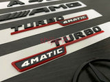 Gloss Black Red TURBO 4MATIC A45 AMG Rear Star Emblem replacement Badge W176