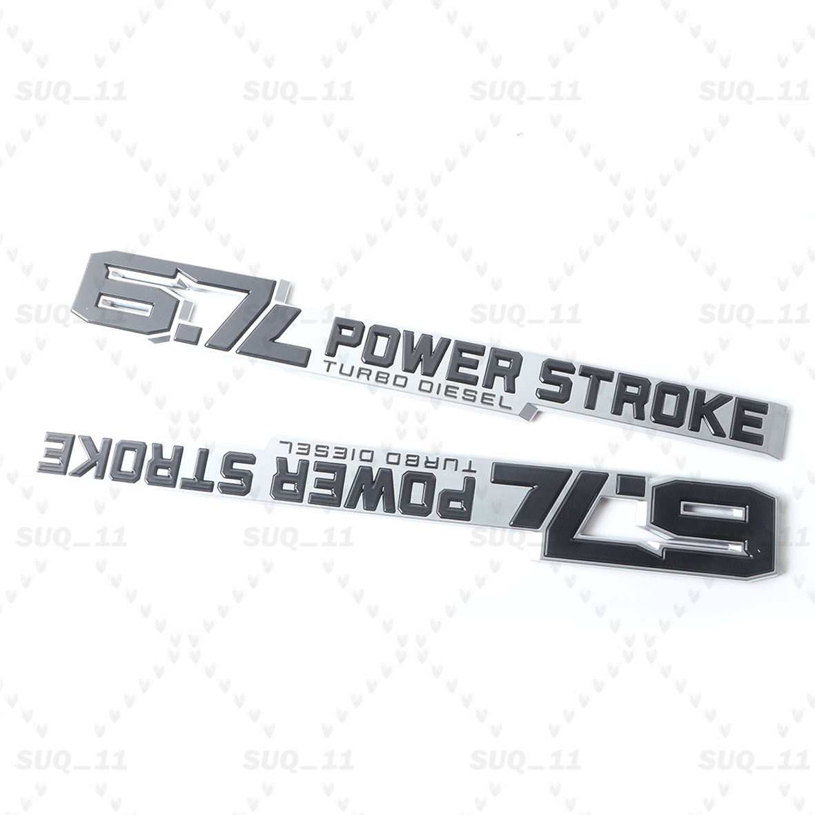 2x For 2023-2025 6.7L Door Emblem Chrome Black