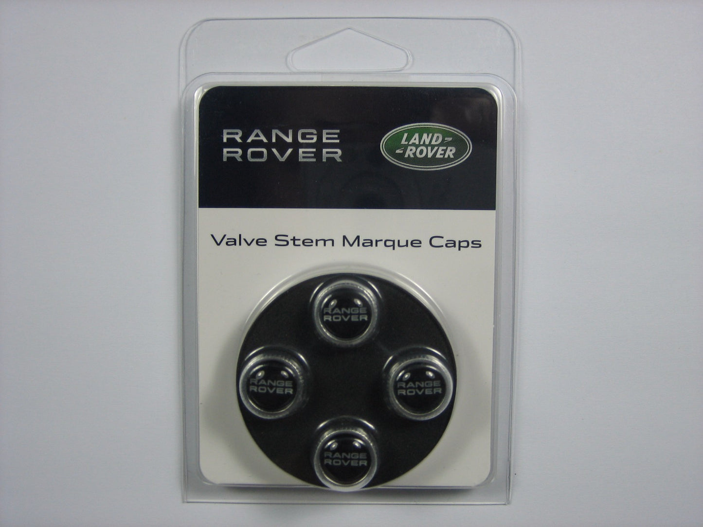 Range Rover Black + Tire Wheel Valve Stem Caps Set Genuine VPLRW0149 - Silver